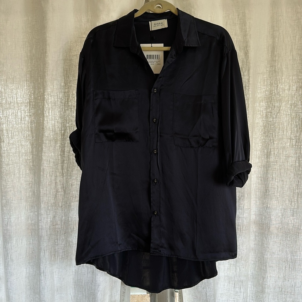 DISSH HARVEY OVERSIZED INK SILK SHIRT